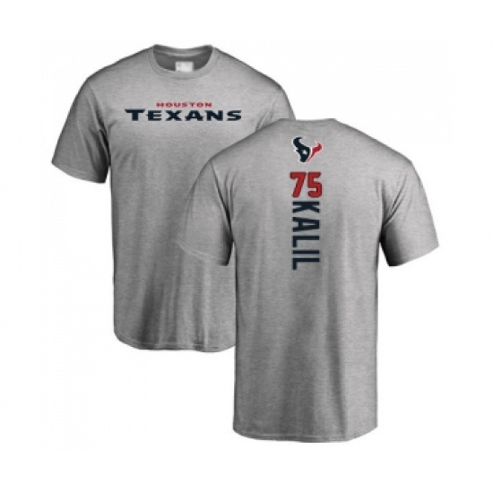 Football Houston Texans #75 Matt Kalil Ash Backer T-Shirt - Jersey