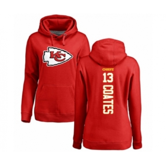 Football Women's Kansas City Chiefs #13 Sammie Coates Red Backer Pullover Hoodie - Jersey