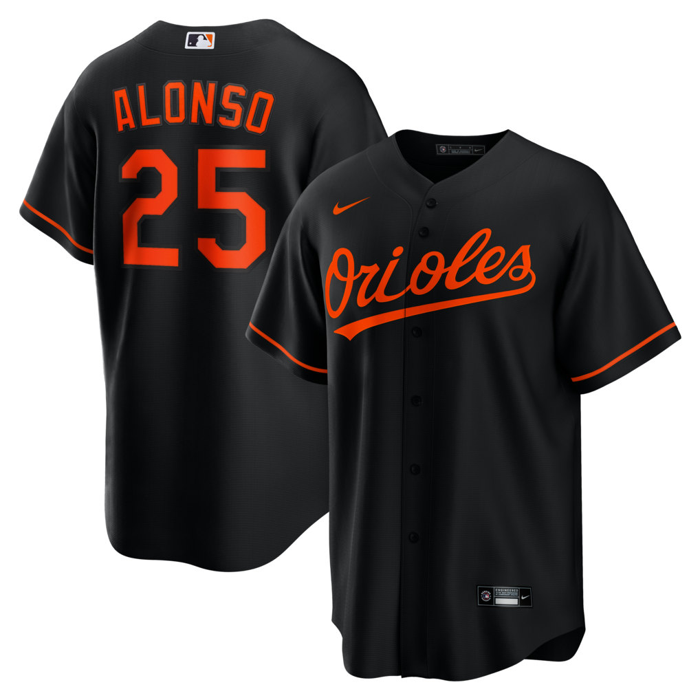 Men's Baltimore Orioles Pete Alonso Nike Black Alternate Replica Jersey - Jersey