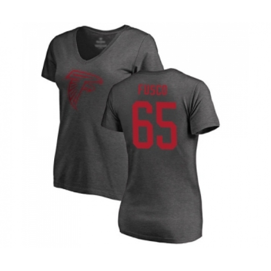 Football Women's Atlanta Falcons #65 Brandon Fusco Ash One Color T-Shirt - Jersey