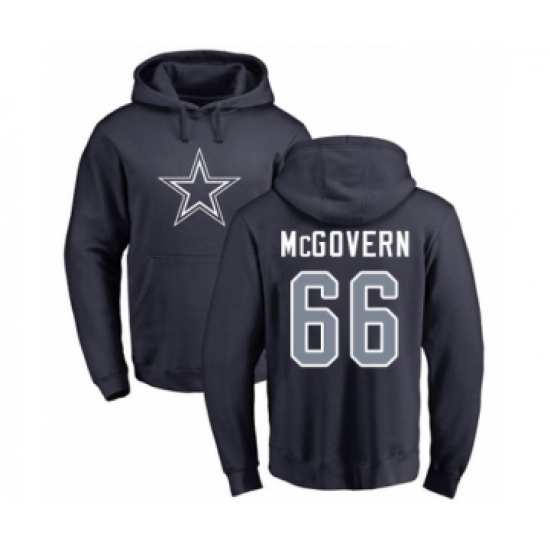 Football Dallas Cowboys #66 Connor McGovern Navy Blue Name & Number Logo Pullover Hoodie - Jersey