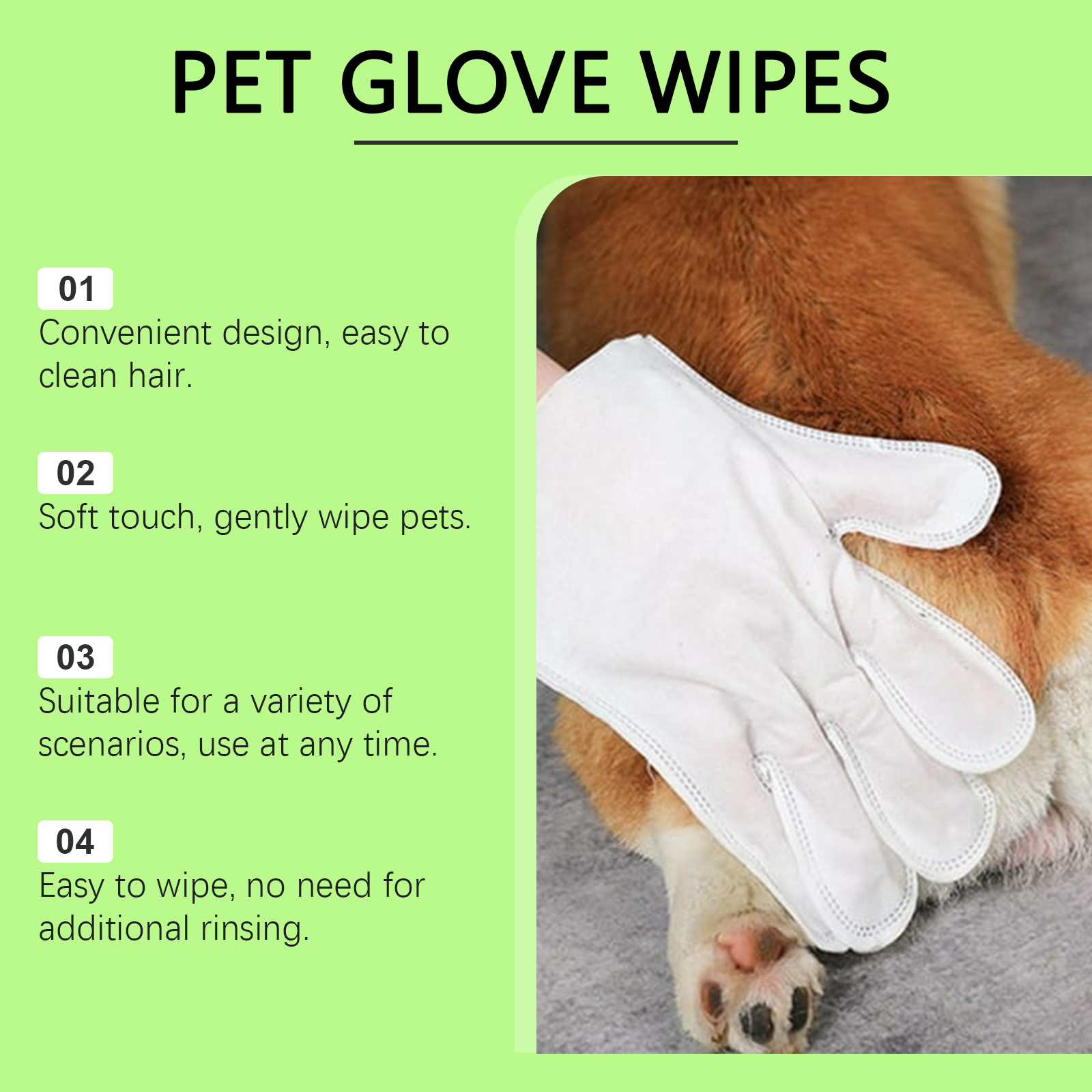 Yegbong No-Rinse Pet Cleaning Gloves