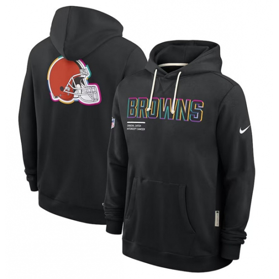 Men's Cleveland Browns Black 2025 Crucial Catch Dri-FIT Hoodie - Jersey
