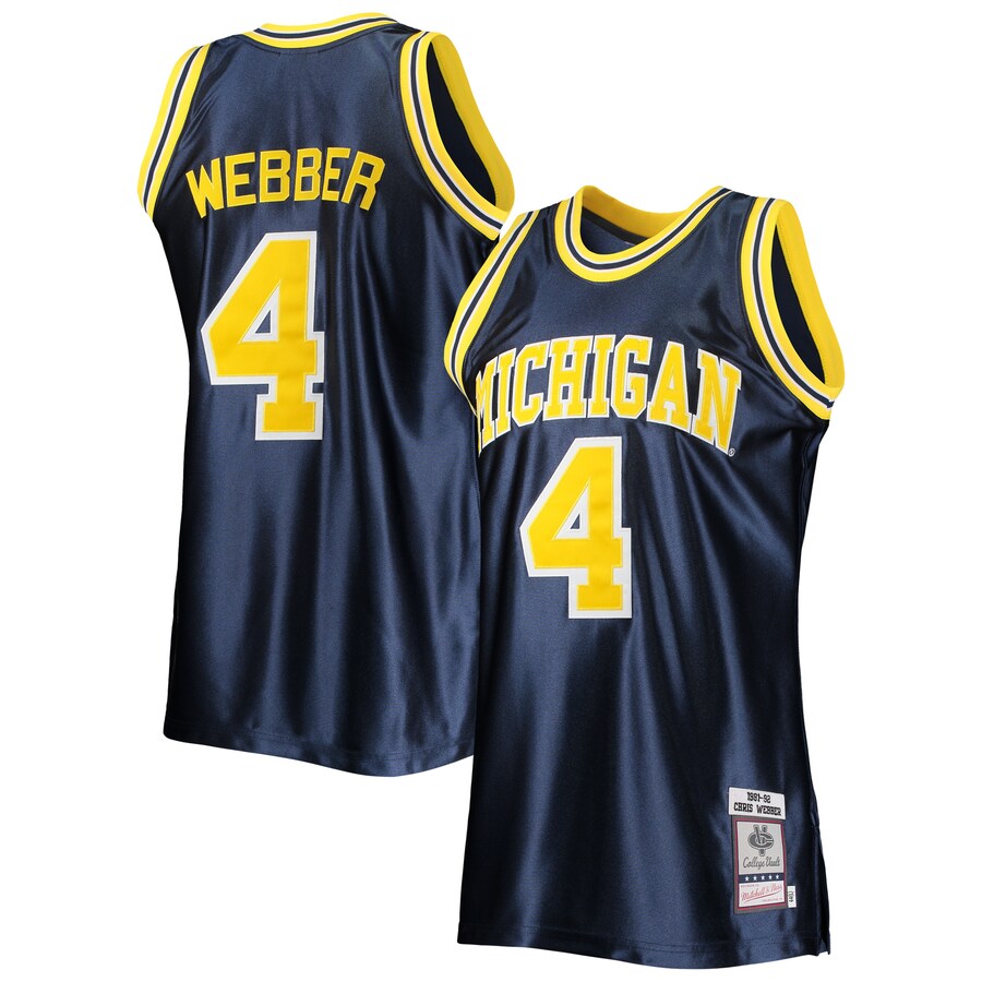 Men's Mitchell & Ness Chris Webber Navy Michigan Wolverines 1991/92 Authentic Throwback College Jersey - Jersey