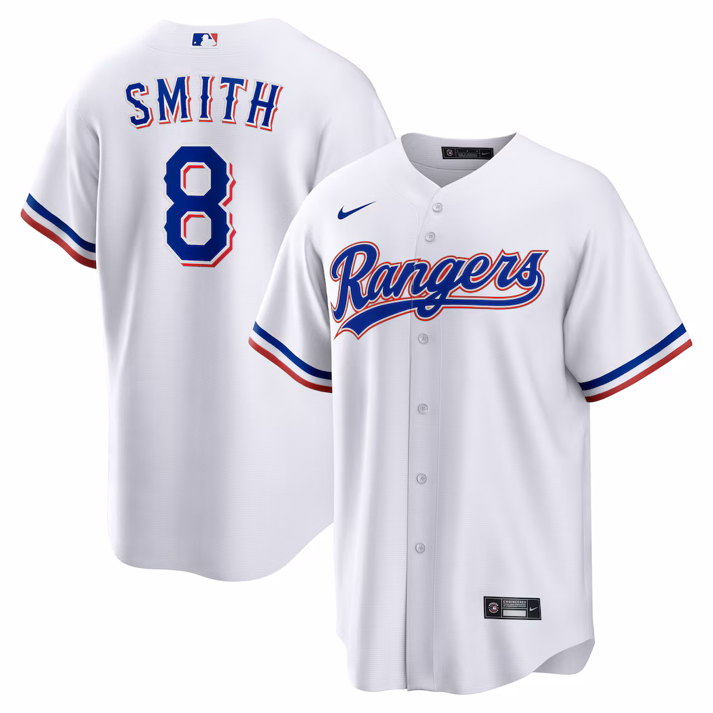 Men's Texas Rangers Josh Smith Nike White Home Replica Jersey - Jersey