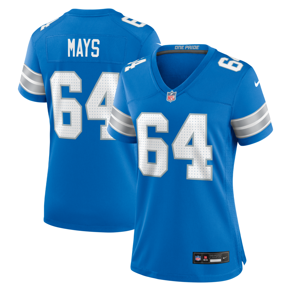 Women's Detroit Lions Cade Mays Nike Blue Team Game Jersey - Jersey