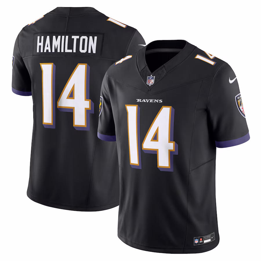 Men's Baltimore Ravens Kyle Hamilton Nike Black Alternate Vapor F.U.S.E. Limited Jersey - Jersey