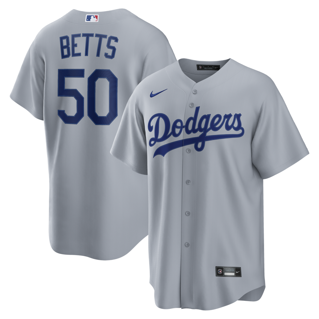 Men's Los Angeles Dodgers Mookie Betts Nike Gray Road Replica Jersey - Jersey