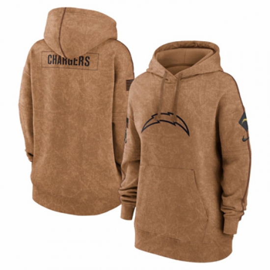 Women's Los Angeles Chargers Nike Brown 2023 Salute to Service Pullover Hoodie - Jersey