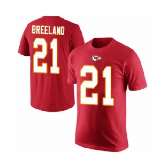Football Men's Kansas City Chiefs #21 Bashaud Breeland Red Rush Pride Name & Number T-Shirt - Jersey