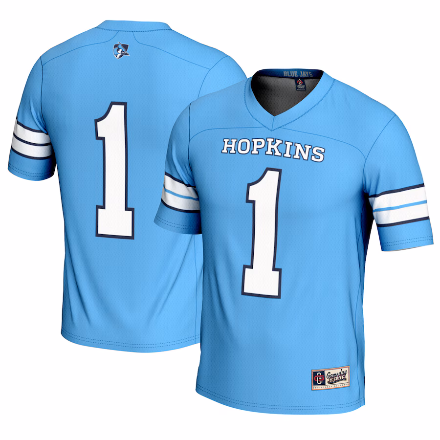 Men's GameDay Greats #1 Light Blue Johns Hopkins Blue Jays Lightweight Lacrosse Jersey - Jersey