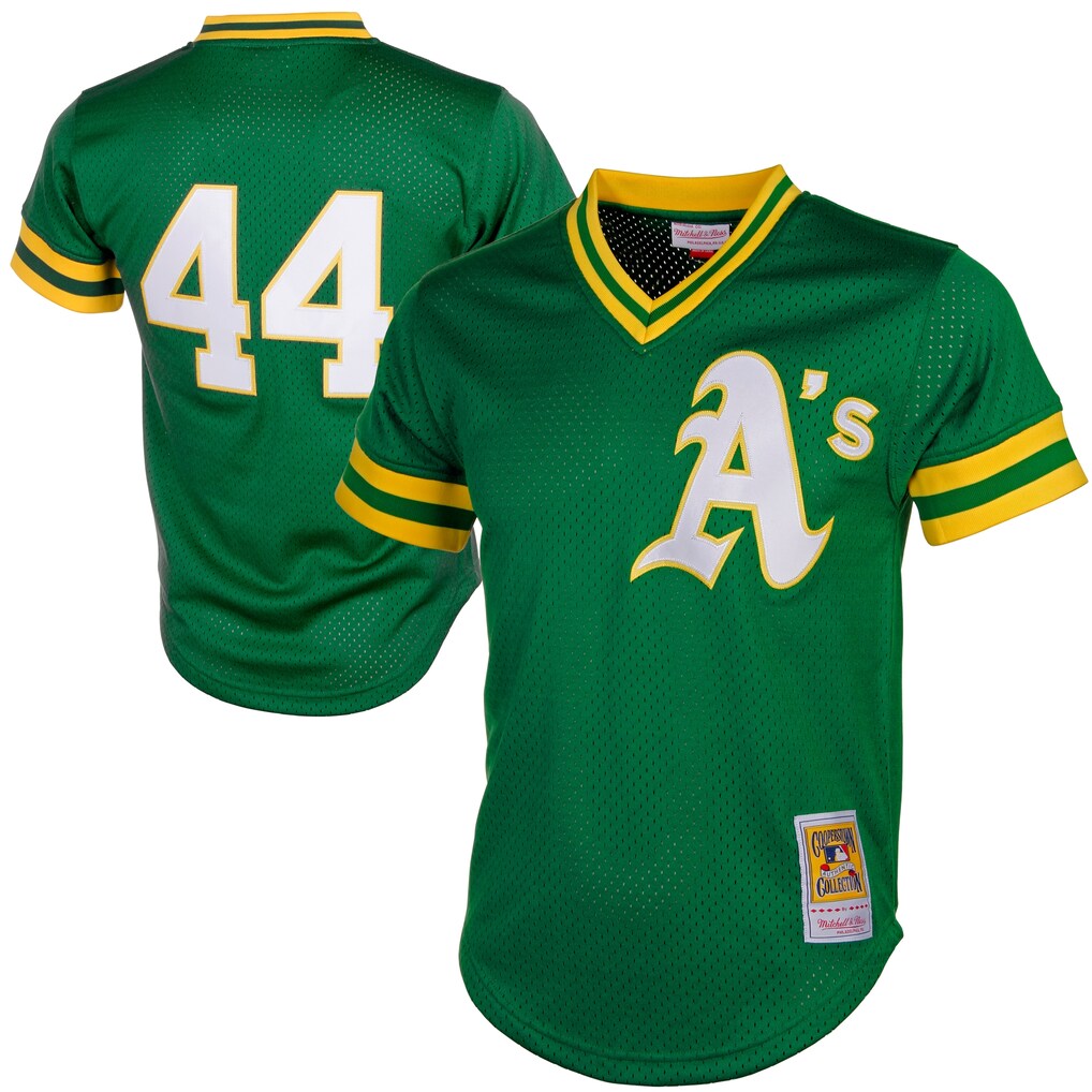 Men's Athletics Reggie Jackson Mitchell & Ness Green Authentic Batting Practice Jersey - Jersey