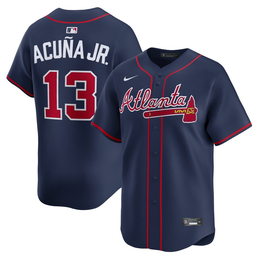 Men's Atlanta Braves Ronald Acuña Jr. Nike Navy Alternate Limited Jersey - Jersey