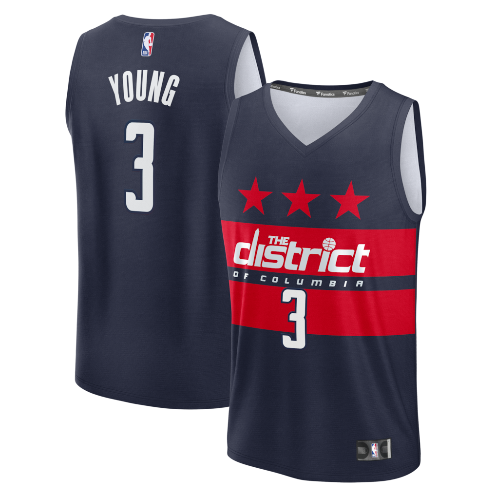 Men's Washington Wizards Trae Young Fanatics Navy Fast Break - Statement Edition - Jersey