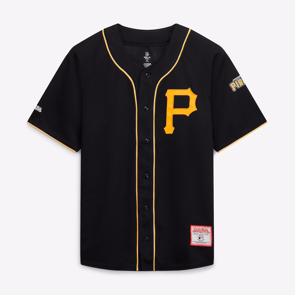 Men's Pittsburgh Pirates  Stitches Black Team Color Full-Button Fashion Jersey - Jersey