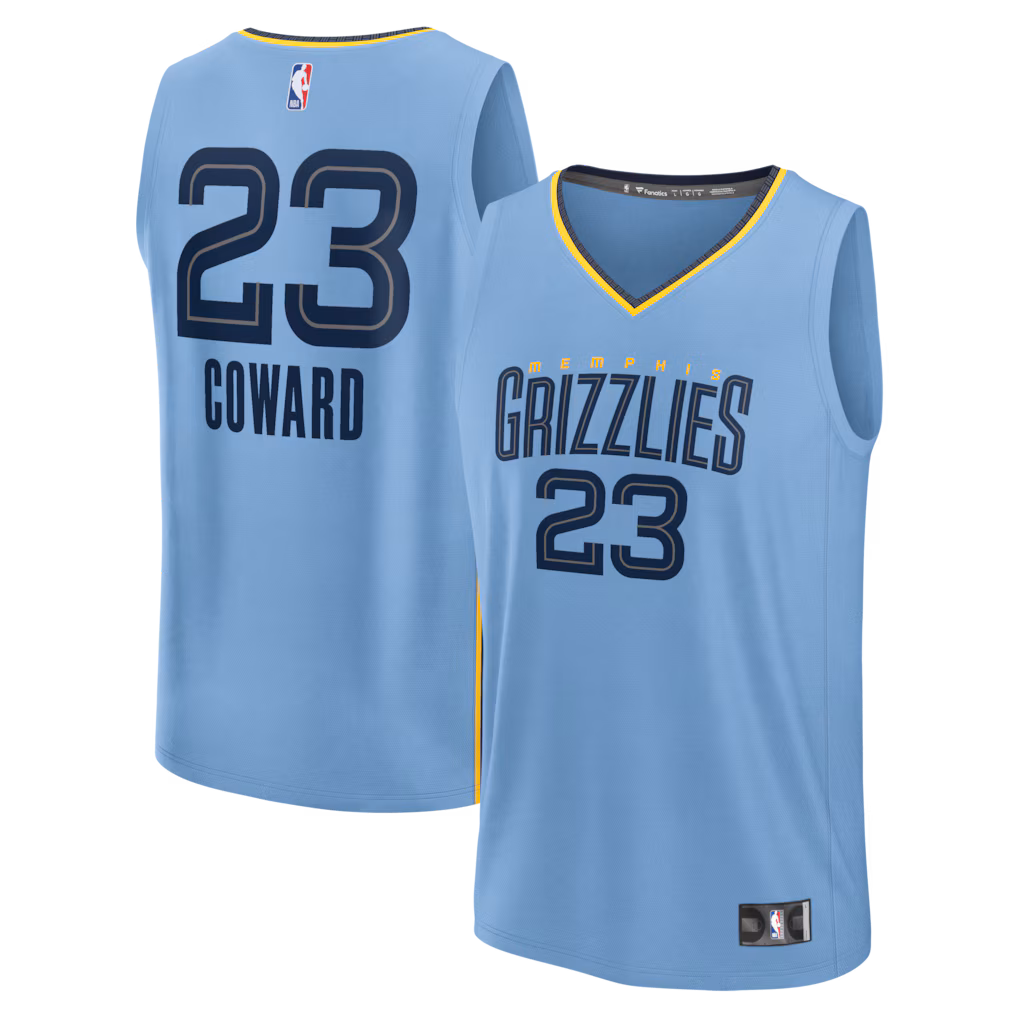 Men's Memphis Grizzlies Cedric Coward Fanatics Light Blue Fast Break Replica Player Jersey - Statement Edition - Jersey
