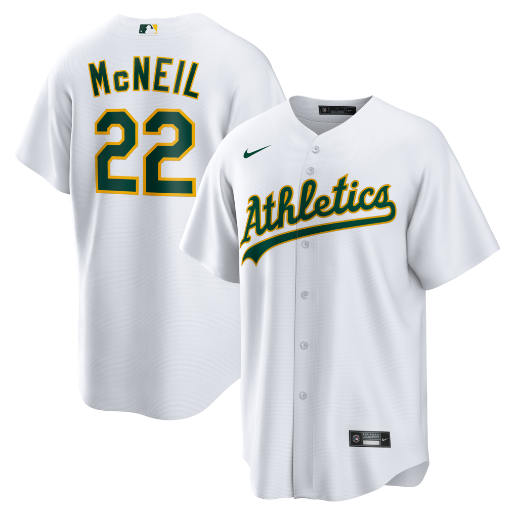 Men's Athletics Jeff McNeil Nike White Home Replica Jersey - Jersey