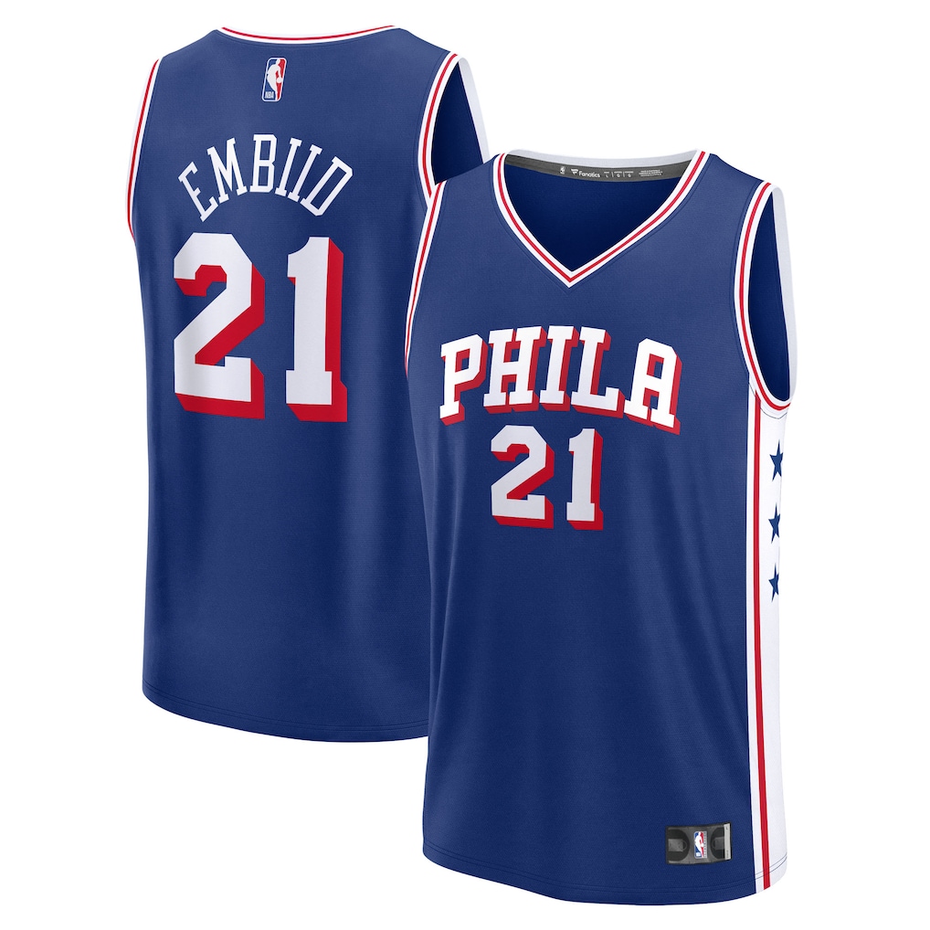 Men's Philadelphia 76ers Joel Embiid Fanatics Royal Fast Break Replica Player Jersey - Icon Edition - Jersey