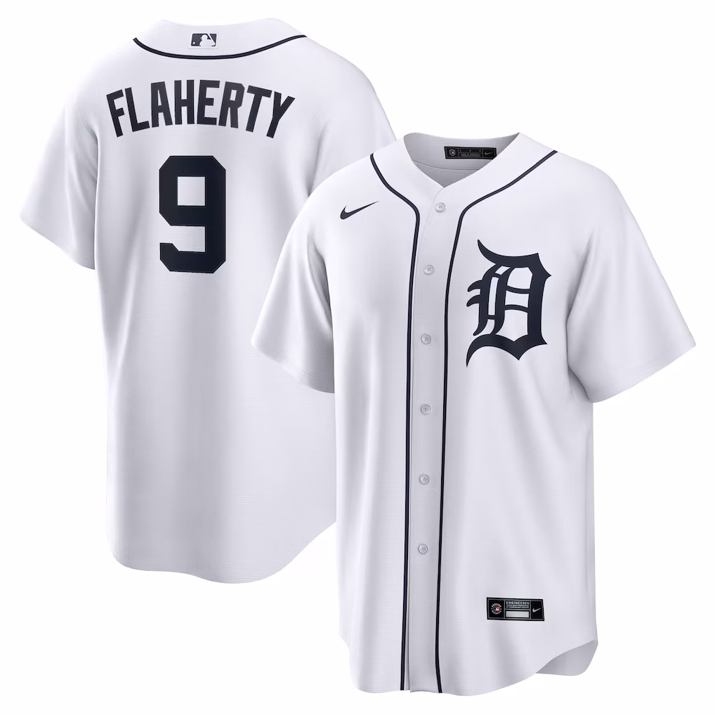 Men's Detroit Tigers Jack Flaherty Nike White Home Replica Jersey - Jersey