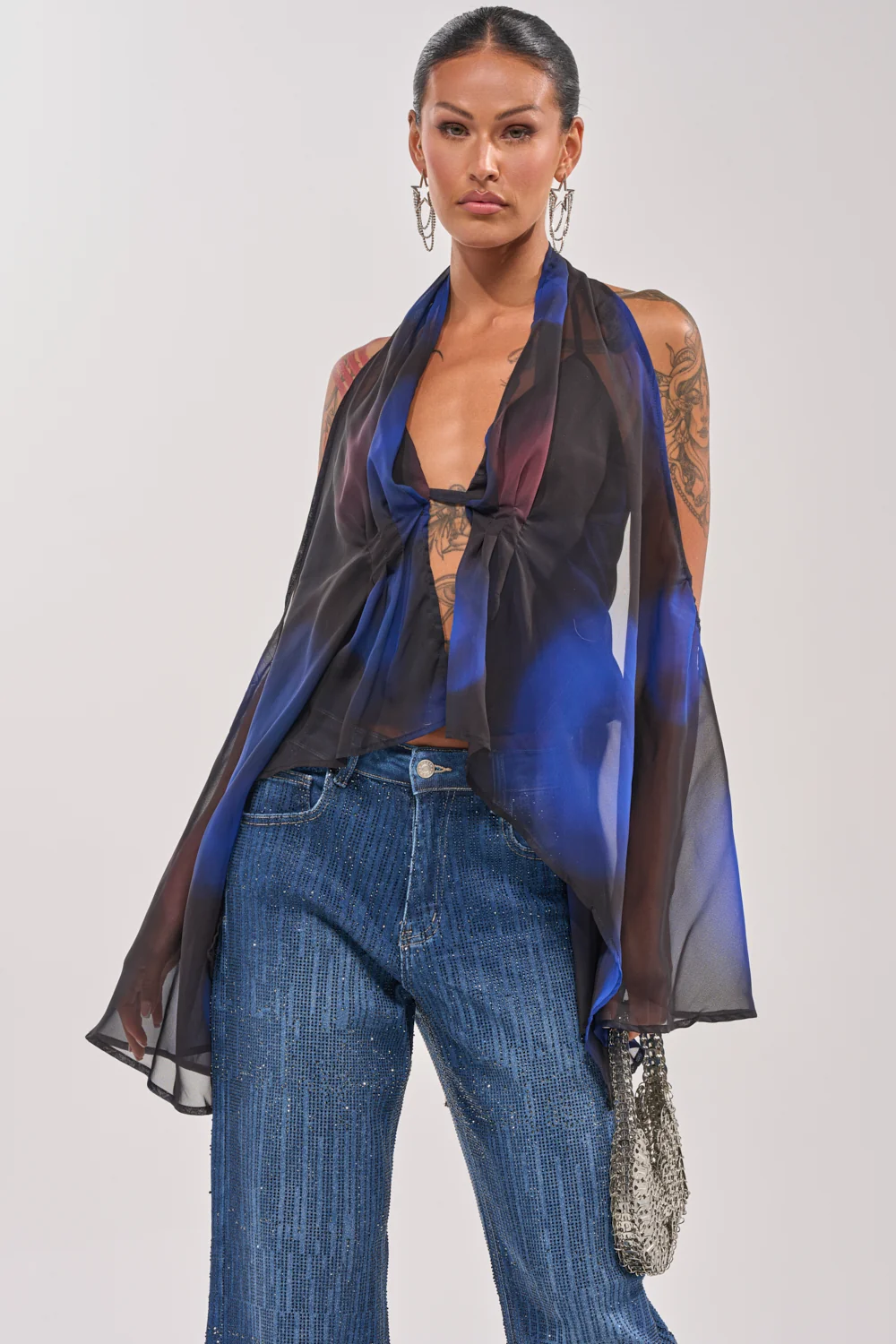 FLY AWAY TIE FRONT BLOUSE - Akira Wear
