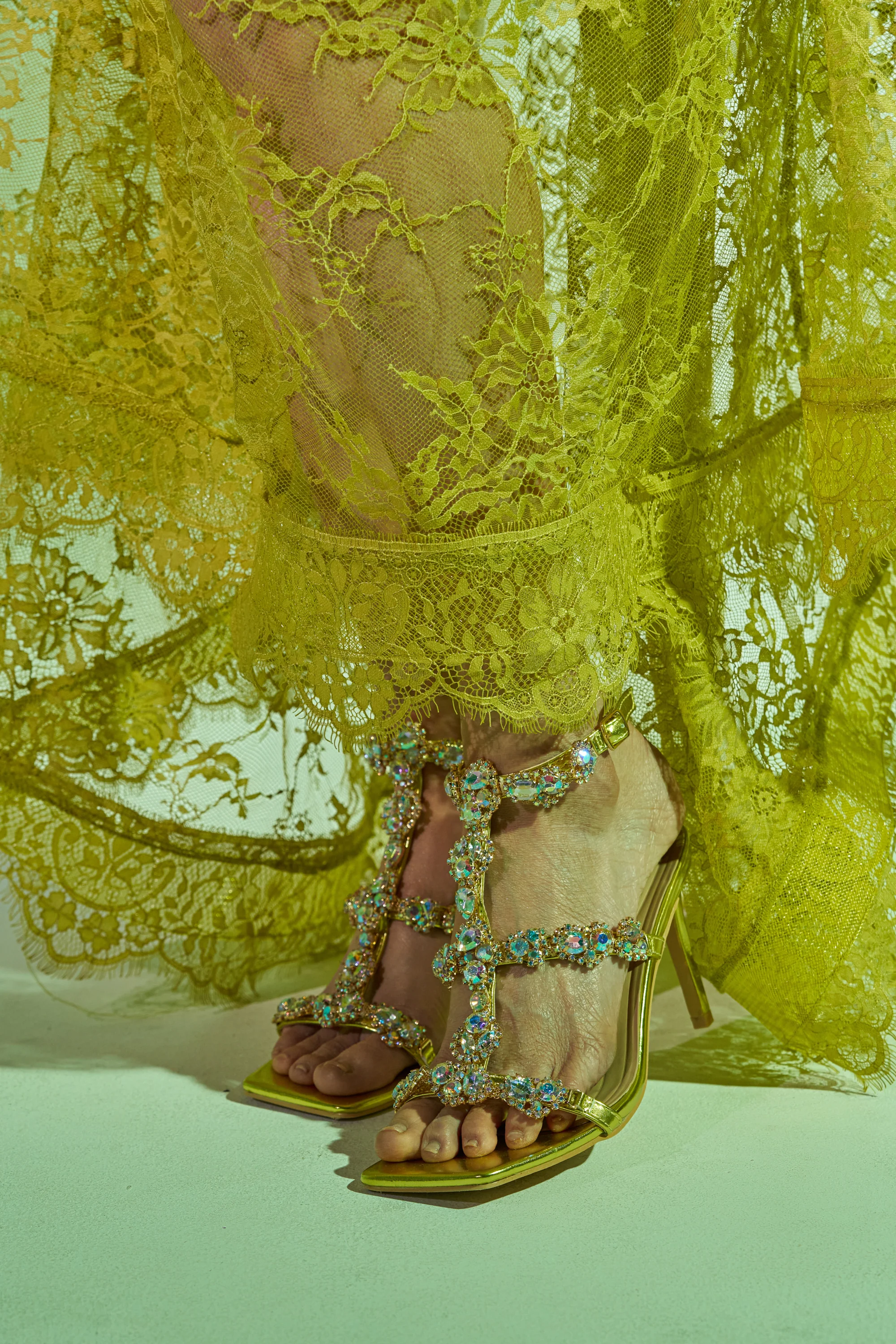 AZALEA WANG ZETA CITRON EMBELLISHED UPPER STILETTO SANDAL - Akira Wear