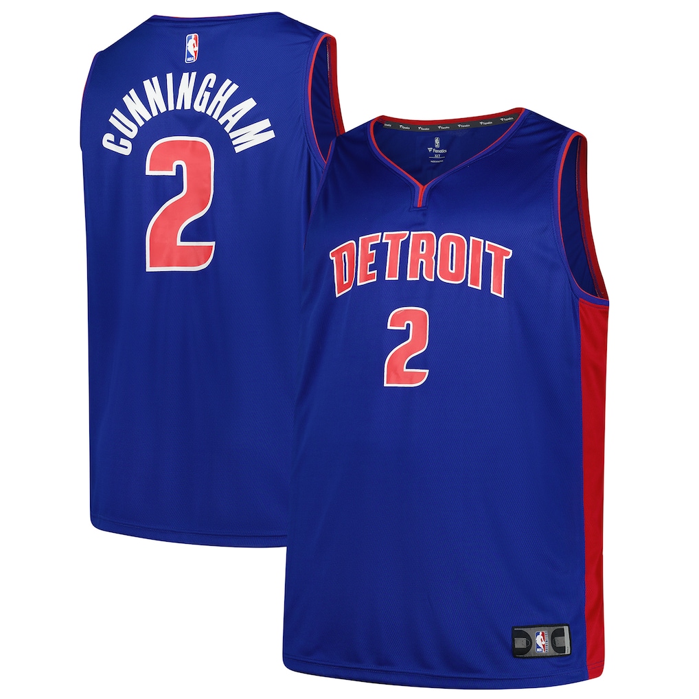 Men's Detroit Pistons Cade Cunningham Fanatics Blue Big & Tall Fast Break Player Jersey - Icon Edition - Jersey