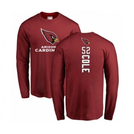 Football Arizona Cardinals #52 Mason Cole Maroon Backer Long Sleeve T-Shirt - Jersey