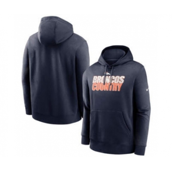 Men's Denver Broncos Navy Fan Gear Local Club Pullover Hoodie - Jersey