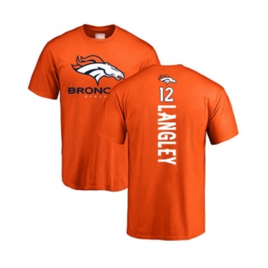 Football Denver Broncos #12 Brendan Langley Orange Backer T-Shirt - Jersey