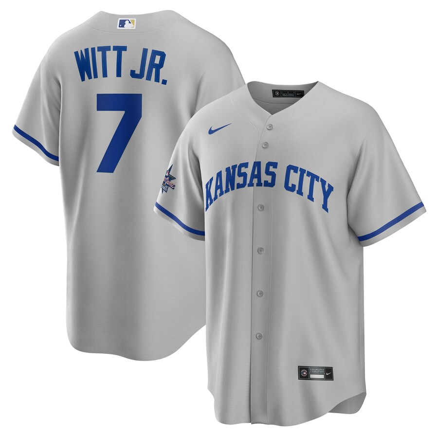 Men's Kansas City Royals Bobby Witt Jr. Nike Gray 2025 MLB All-Star Game Road Replica Player Jersey - Jersey
