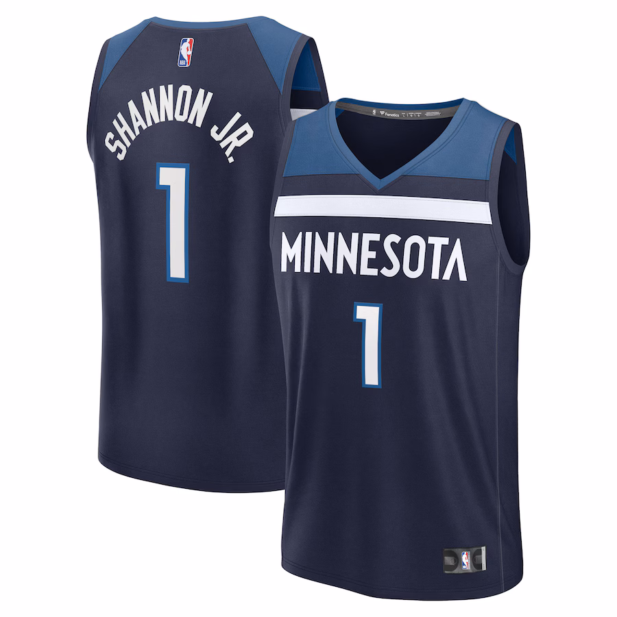 Men's Minnesota Timberwolves Terrence Shannon Jr. Fanatics Navy Fast Break Replica Jersey - Icon Edition - Jersey