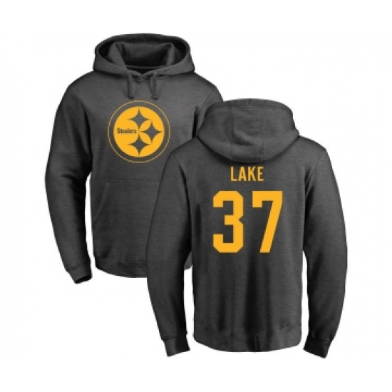 Football Pittsburgh Steelers #37 Carnell Lake Ash One Color Pullover Hoodie - Jersey