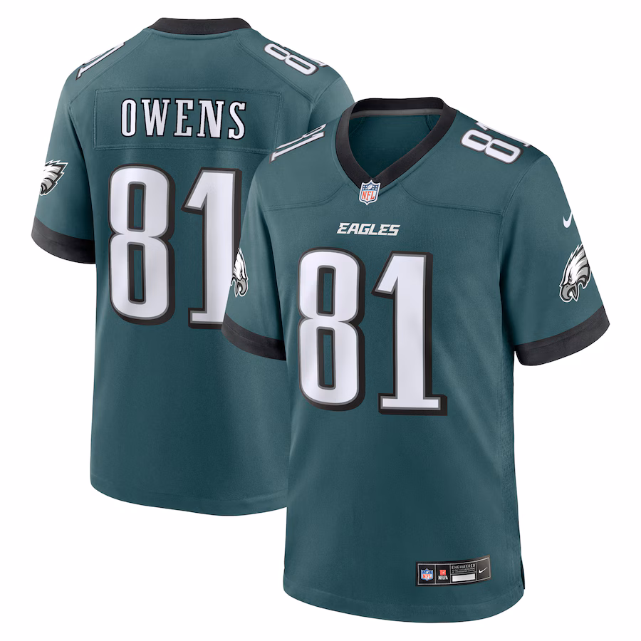 Men's Philadelphia Eagles Terrell Owens Nike Midnight Green Team Retired Game Jersey - Jersey