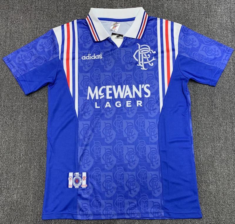 Rangers FC Retro Soccer Jersey Home Custom Shirt 1996-97 - Jersey