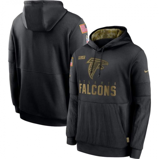 Men's NFL Atlanta Falcons 2020 Salute To Service Black Pullover Hoodie - Jersey