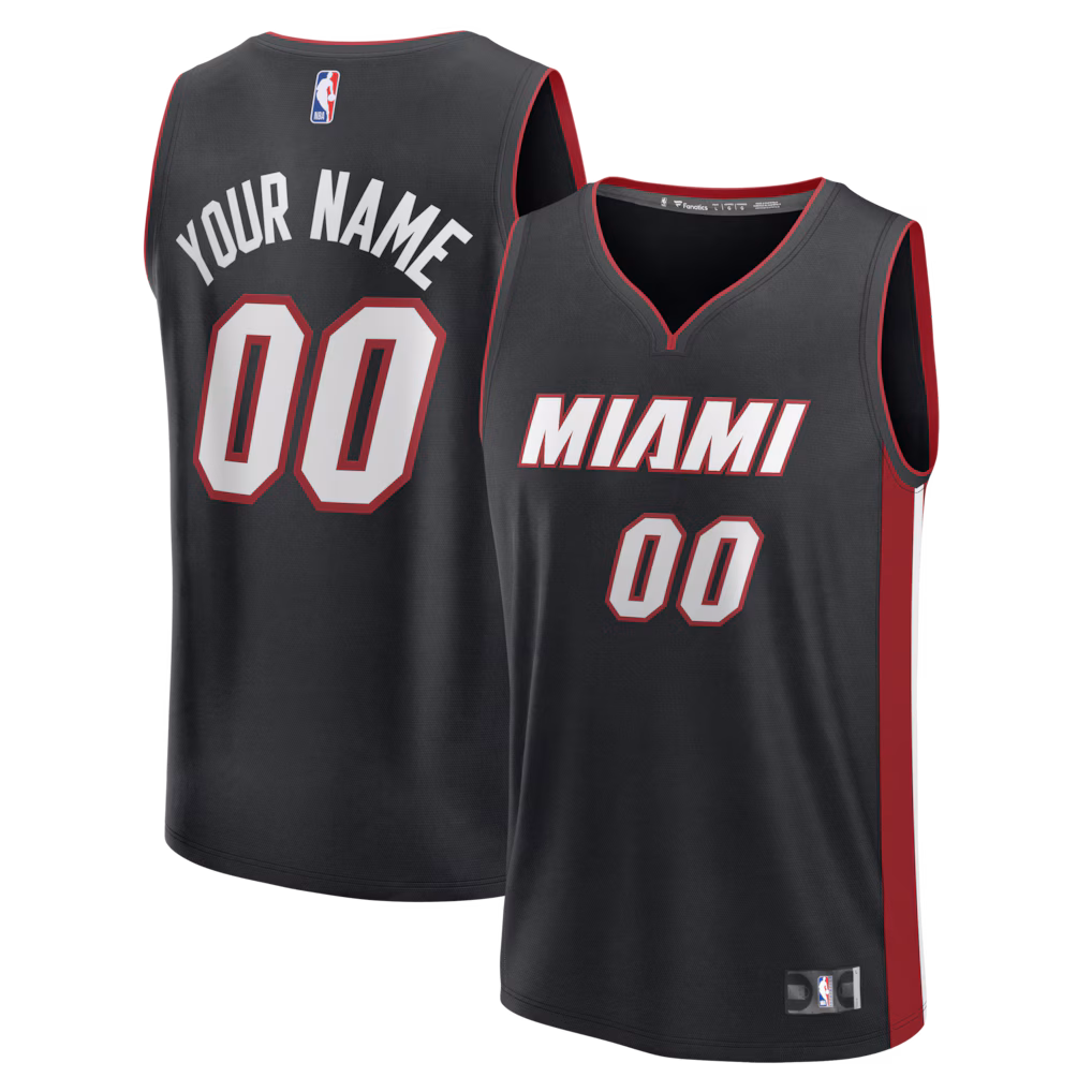Men's Miami Heat Fanatics Black Fastbreak Custom Jersey - Icon Edition - Jersey