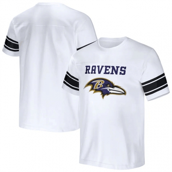Men's Baltimore Ravens White X Darius Rucker Collection Football Striped T Shirt - Jersey