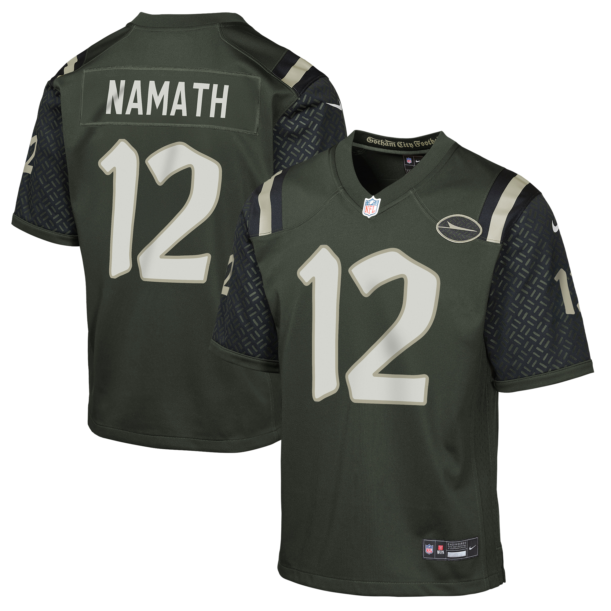 Youth New York Jets Joe Namath Nike Gotham Green 2025 Rivalries Collection Retired Player Game Jersey - Jersey