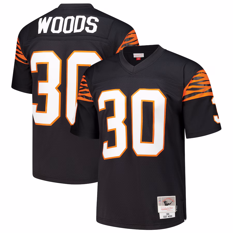 Men's Cincinnati Bengals Ickey Woods Mitchell & Ness Black 1988 Legacy Replica Jersey - Jersey
