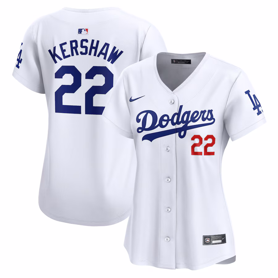Women's Los Angeles Dodgers Clayton Kershaw Nike White Home Limited Player Jersey - Jersey