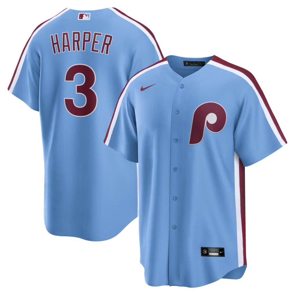 Men's Philadelphia Phillies Bryce Harper Nike Light Blue Alternate Replica Jersey - Jersey