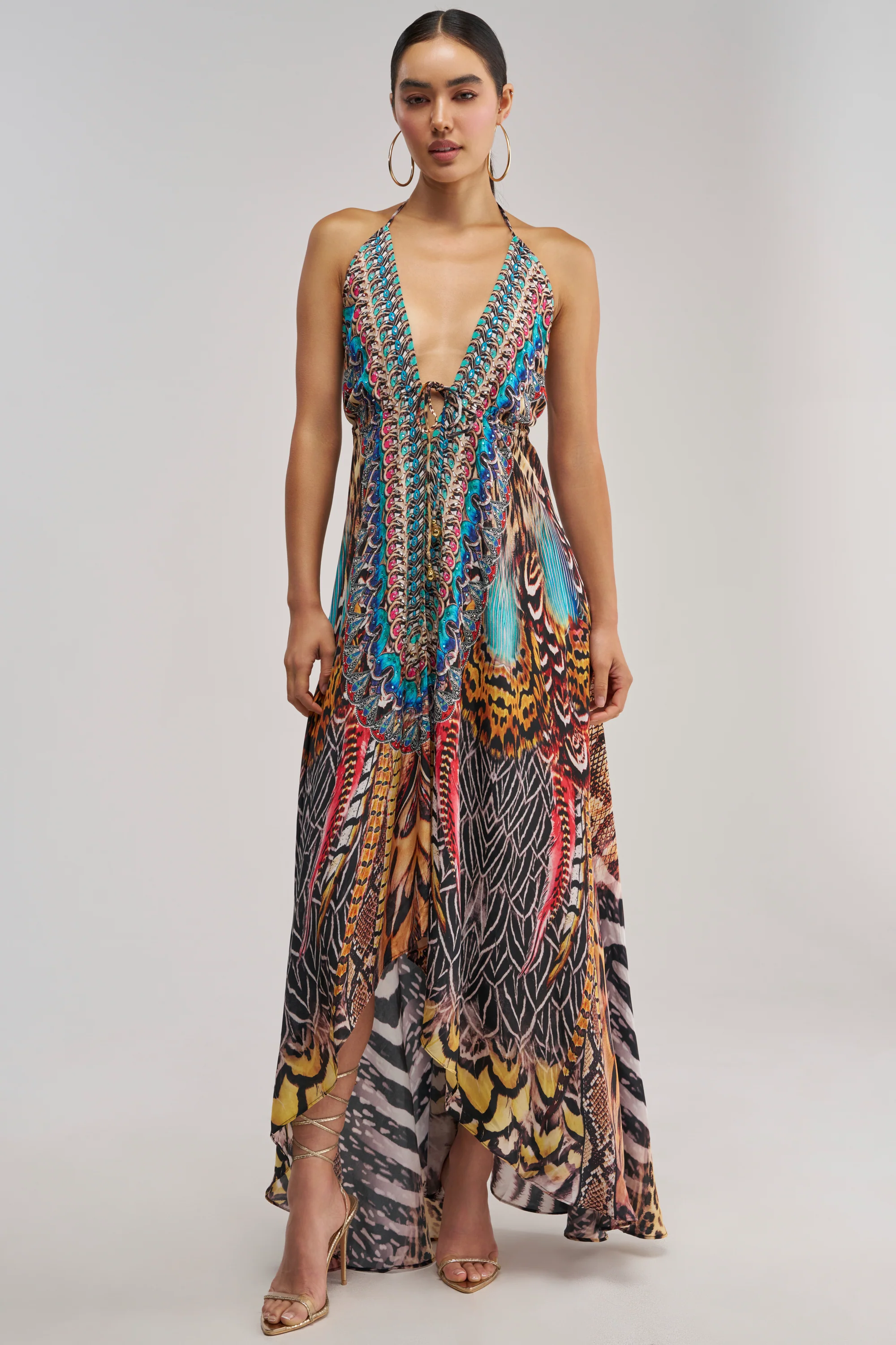 TALK OF THE TOWN PRINTED MAXI DRESS - Akira Wear