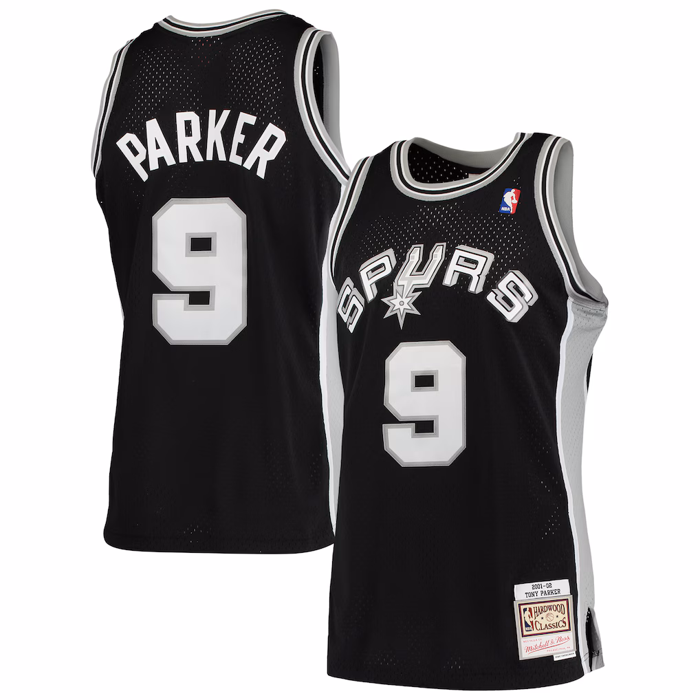 Men's San Antonio Spurs Tony Parker Mitchell & Ness Black Hardwood Classics Swingman Jersey - Jersey