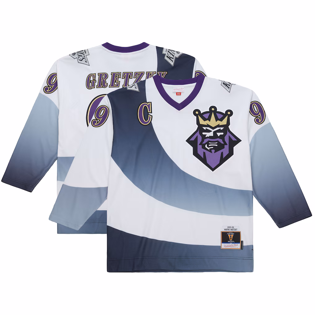Men's Los Angeles Kings Wayne Gretzky Mitchell & Ness White Big & Tall 1995-96 Blue Line 2.0 Jersey - Jersey