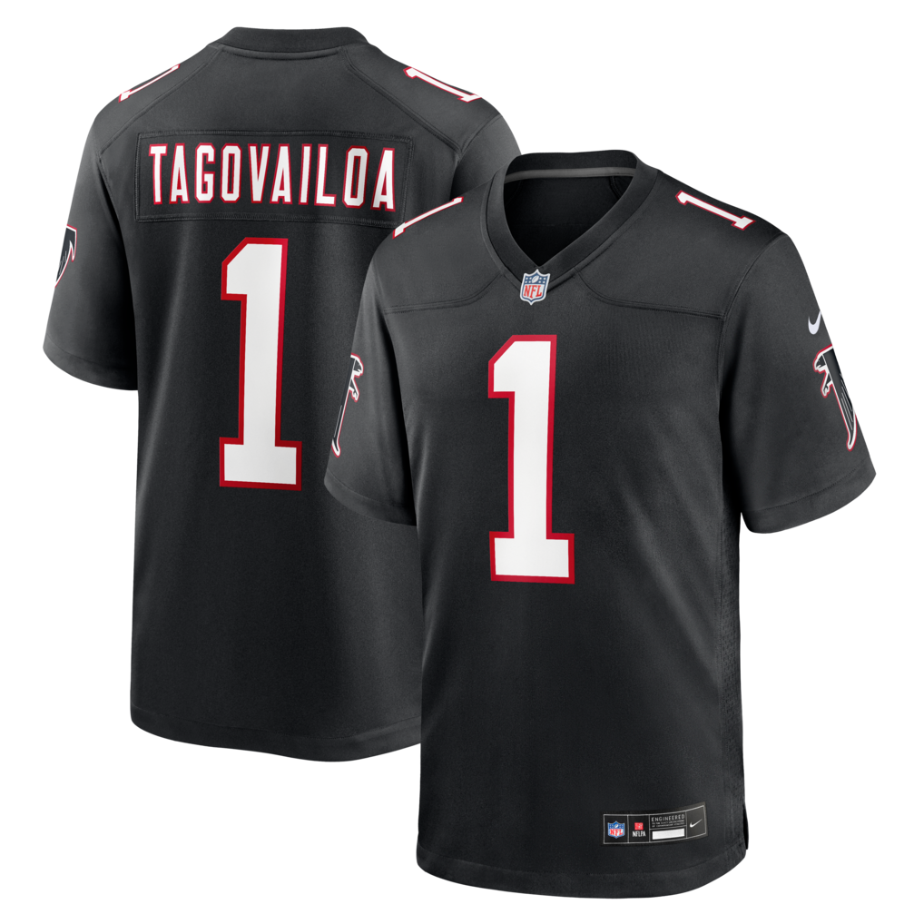 Men's Atlanta Falcons Tua Tagovailoa Nike Black Alternate Game Jersey - Jersey