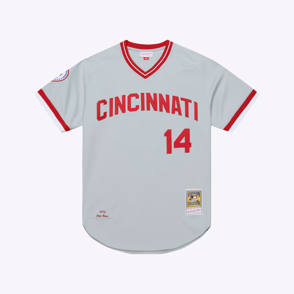 Men's Cincinnati Reds Pete Rose Mitchell & Ness Gray 1976 Authentic Jersey - Jersey