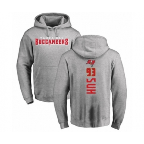 Football Tampa Bay Buccaneers #93 Ndamukong Suh Ash Backer Pullover Hoodie - Jersey