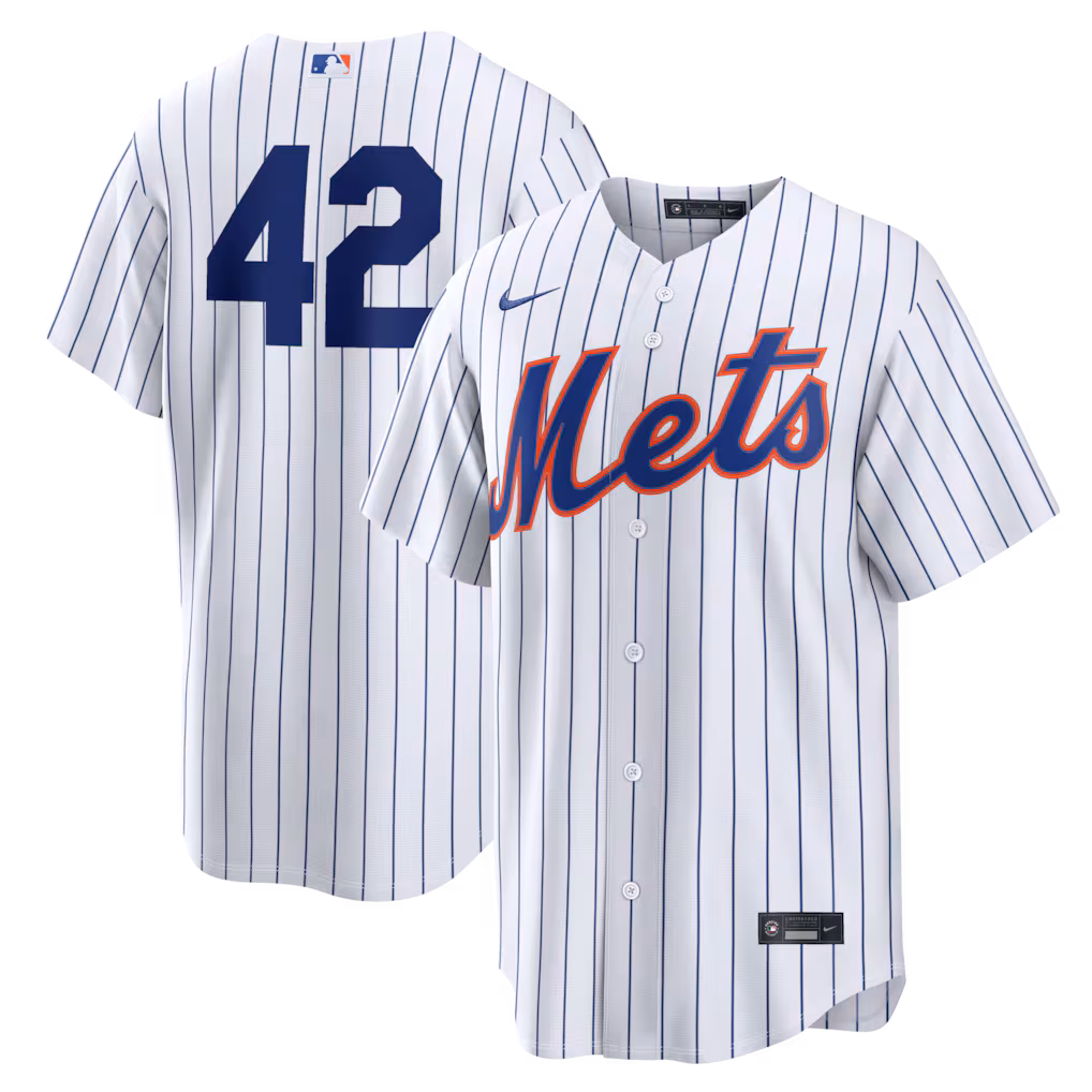 Men's New York Mets Nike White Home 2026 Jackie Robinson Day Replica Jersey - Jersey
