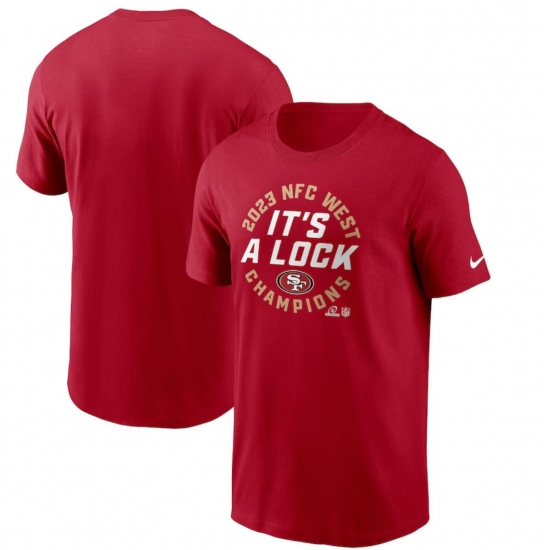 Men's San Francisco 49ers Scarlet 2023 NFC West Division Champions Locker Room Trophy Collection T-Shirt - Jersey