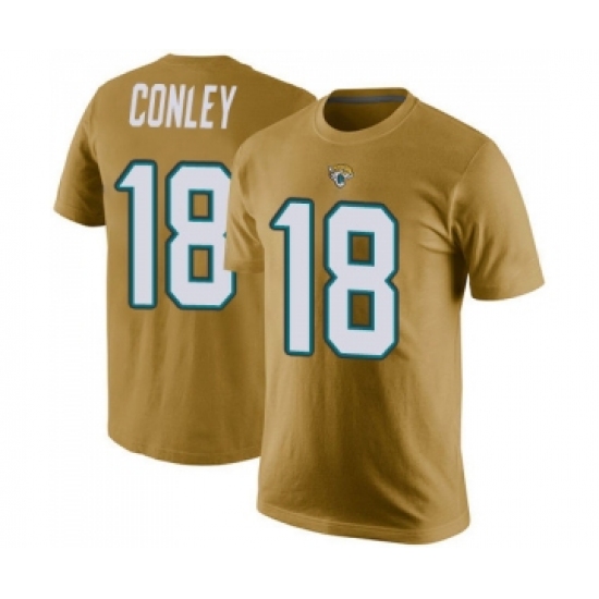 Football Men's Jacksonville Jaguars #18 Chris Conley Gold Rush Pride Name & Number T-Shir - Jersey